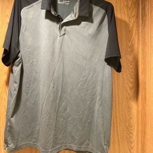 Mens Black and Gray Under Armour Polo. Like new